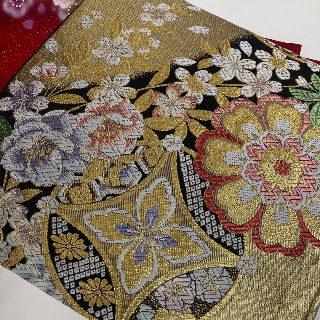 美品⭐︎京都きもの友禅⭐︎赤花柄振袖 正絹 一式セット⭐︎