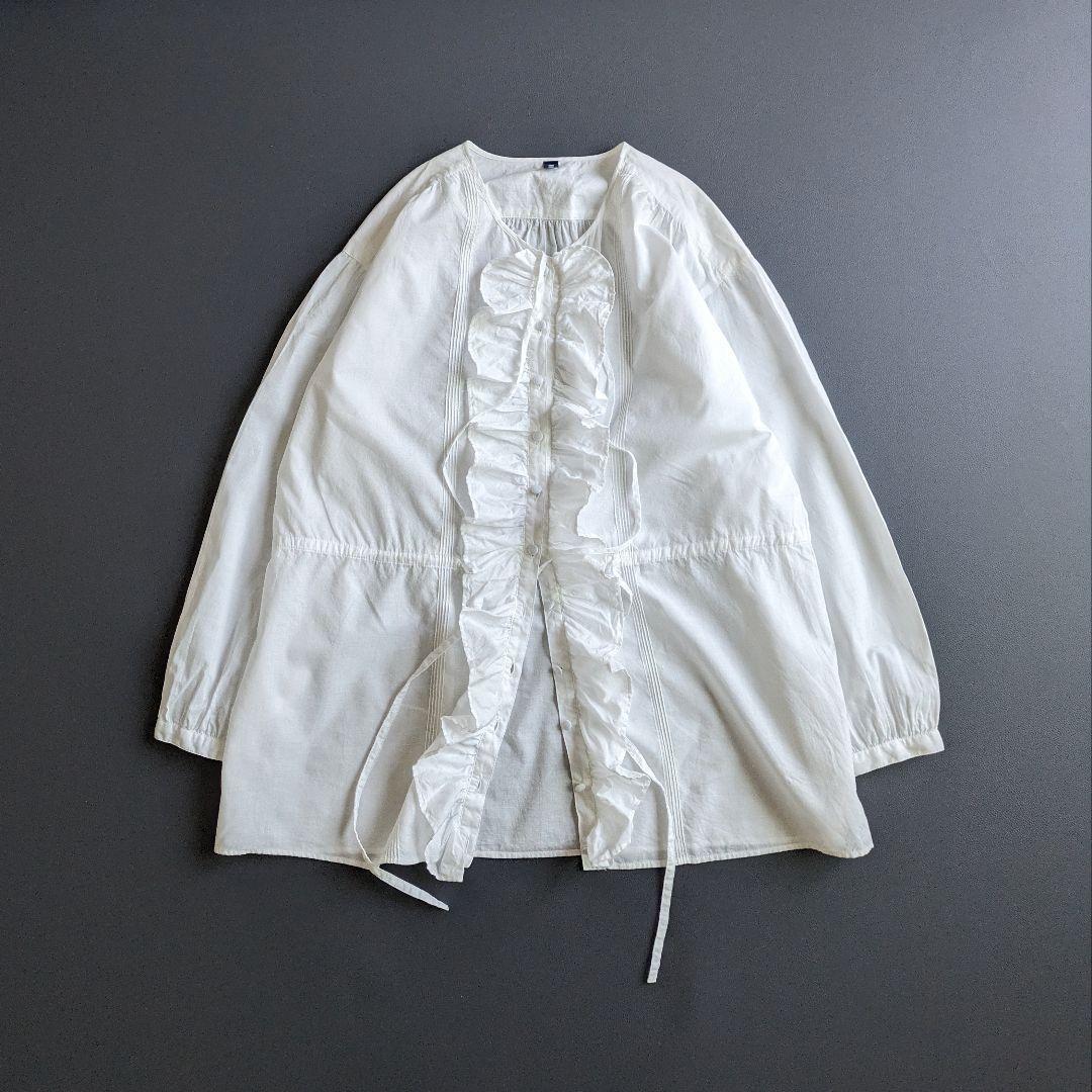 ピンクハウス／フリル♪ 羽織りにもなるゆったりフリルブラウス ホワイト 白