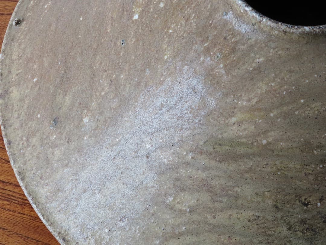 【値下】青娥窯　松元洋一作②　『自然釉算盤花入』　穴窯焼成