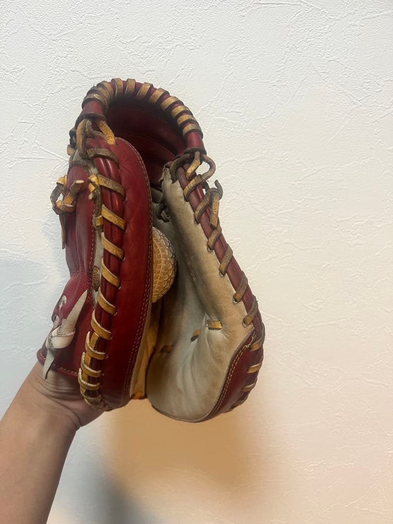 r*a様 玉澤 軟式グローブ 赤白 レザー