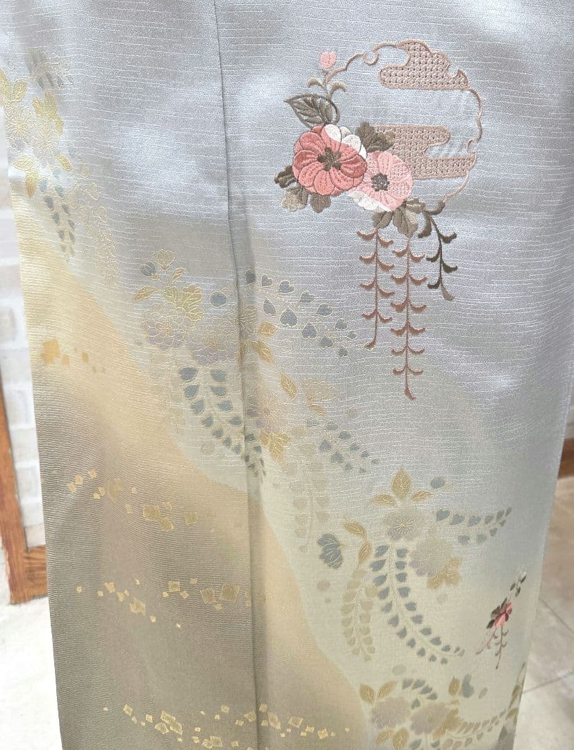 辻ケ花スワトウ付け下げ訪問着4点フルセット、着物、袋帯、帯締め、帯揚げ