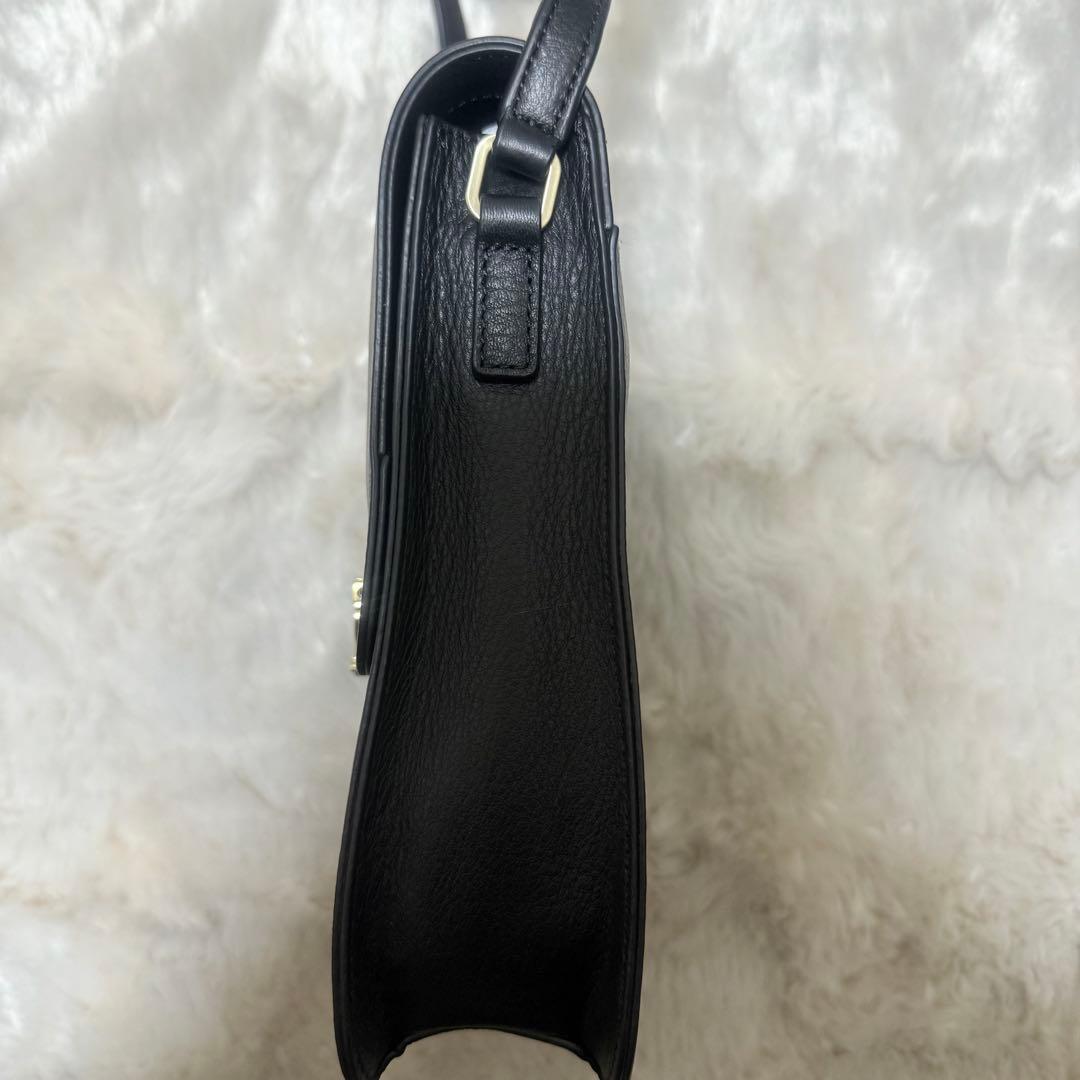 【新品未使用】アニエスベー ブラック レザーショルダーバッグ