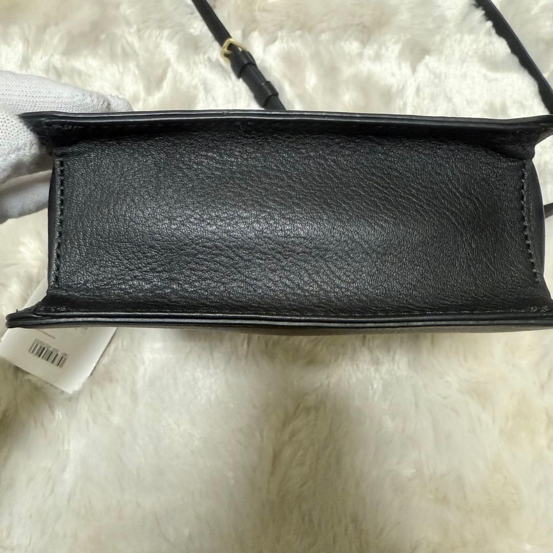 【新品未使用】アニエスベー ブラック レザーショルダーバッグ