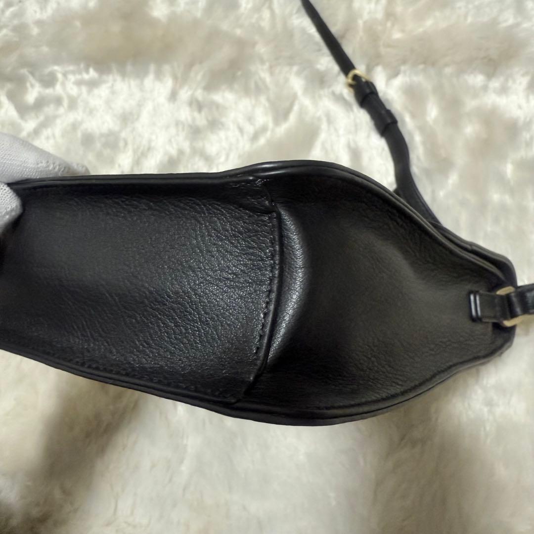 【新品未使用】アニエスベー ブラック レザーショルダーバッグ