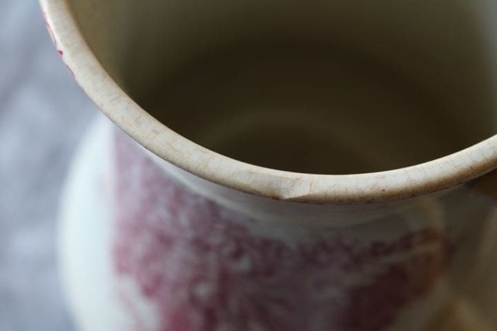 特大　水差し　ピシェ　フランス　アンティーク　菊