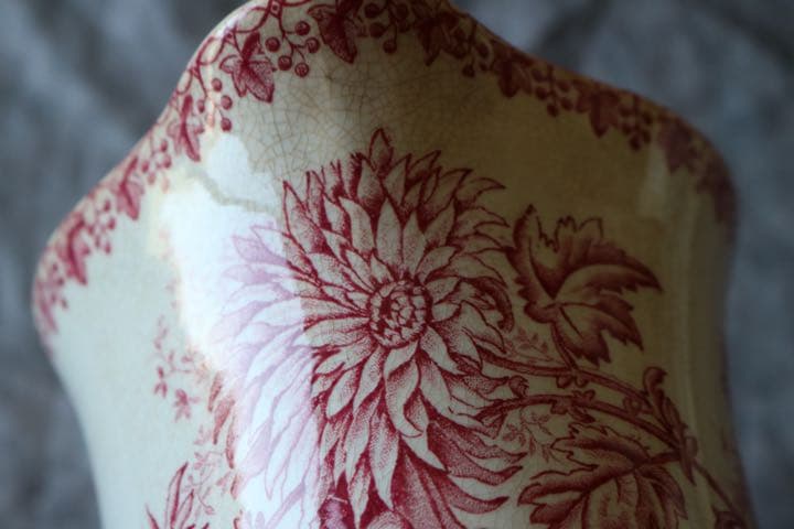 特大　水差し　ピシェ　フランス　アンティーク　菊