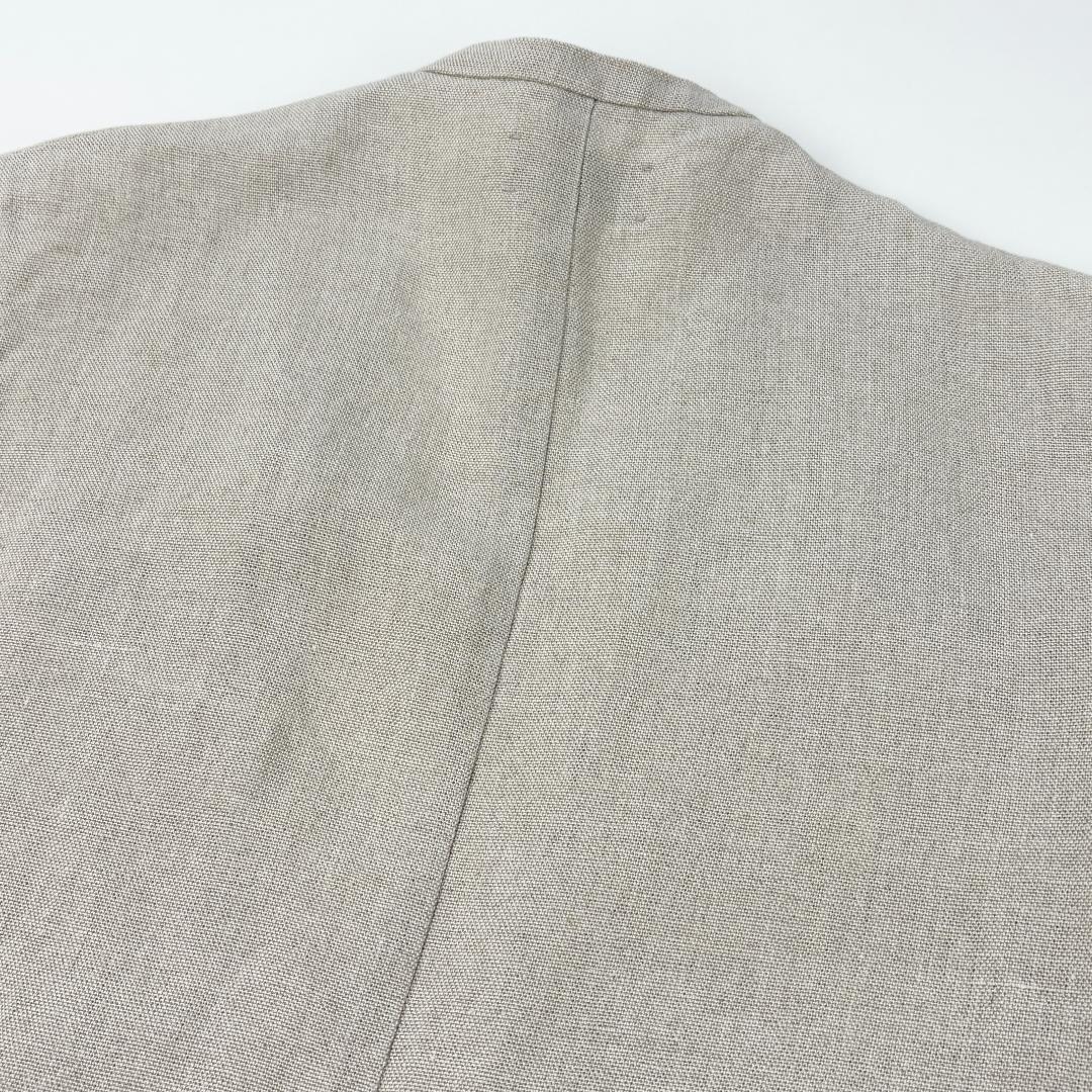 美品 ATON 23SS LINEN OXFORD ノーカラージャケット 02