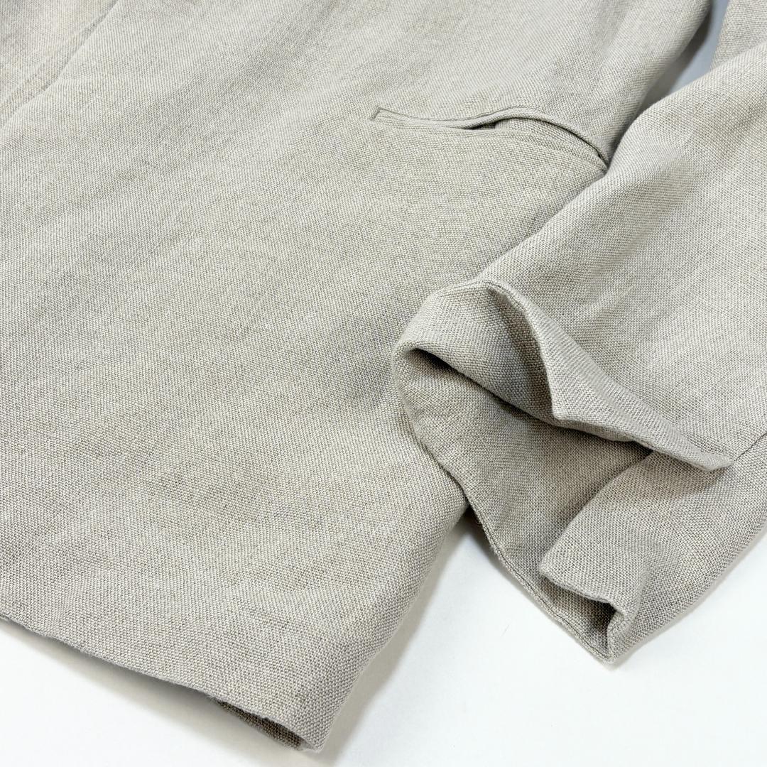 美品 ATON 23SS LINEN OXFORD ノーカラージャケット 02