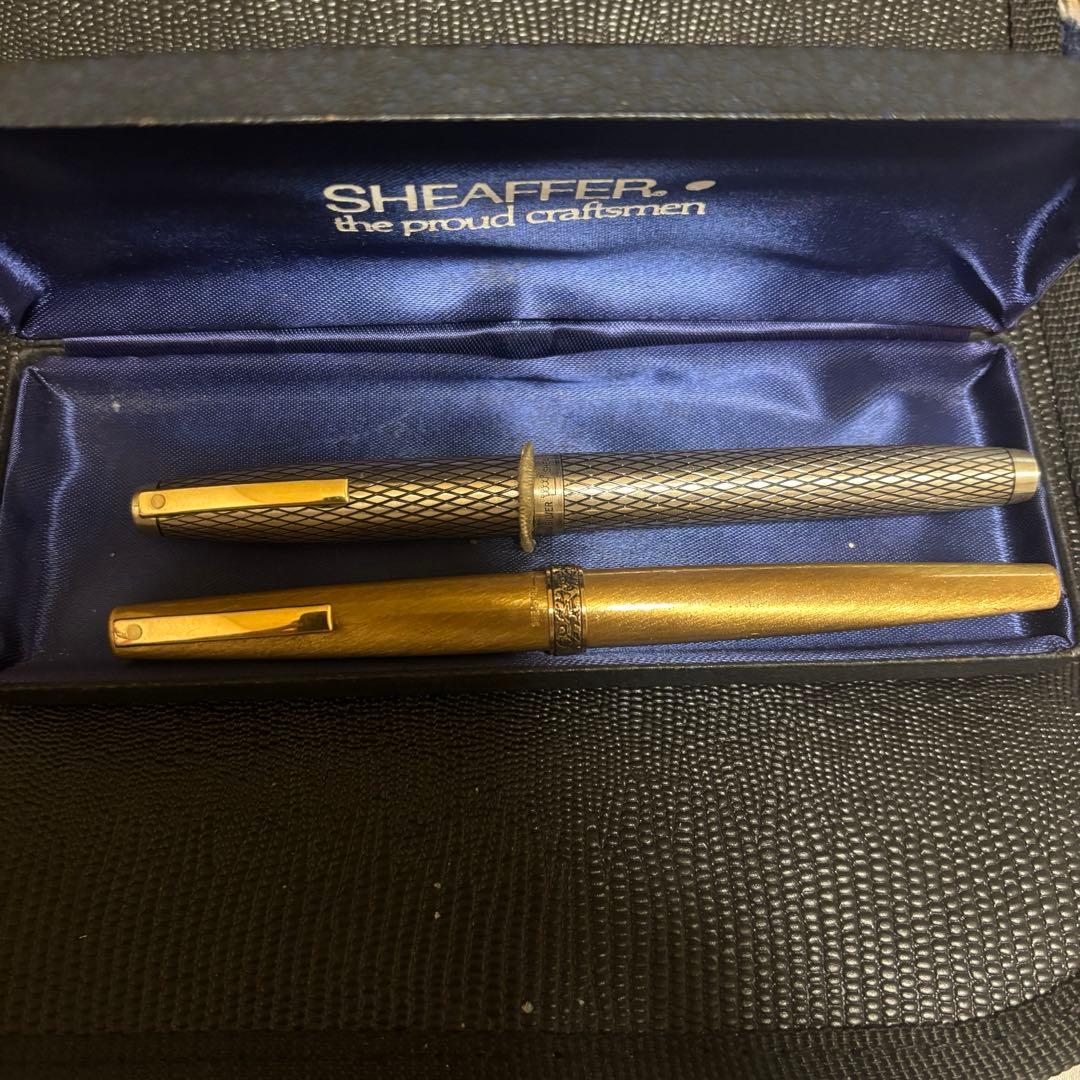 SHEAFFER スターリングシルバー 万年筆 ケース付 パイロット　革ケース