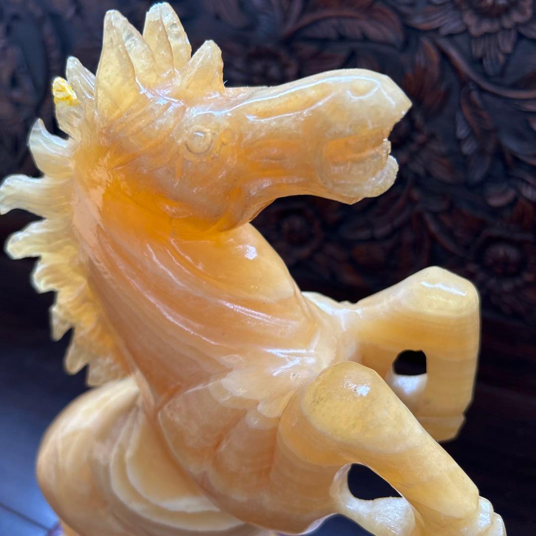 天然石　馬　午年 干支飾り　金運