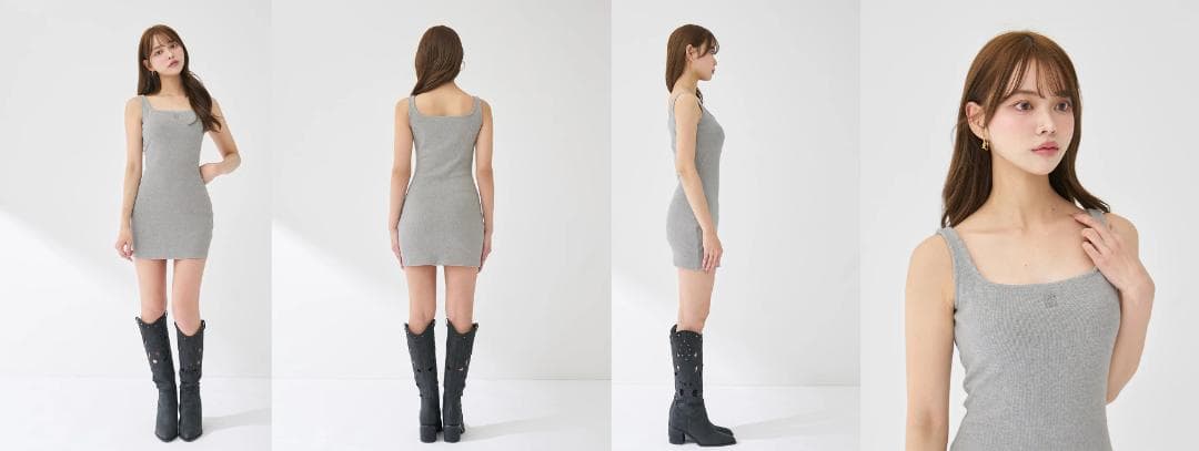 ダーリッチ darich シェイプリブカットミニワンピース ピンク FREE