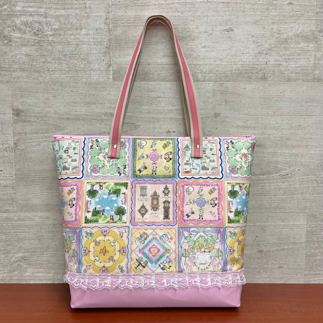 yukiemonハンドメイド　限定ハンカチコレクター　45㎝ビッグトートバック⑥