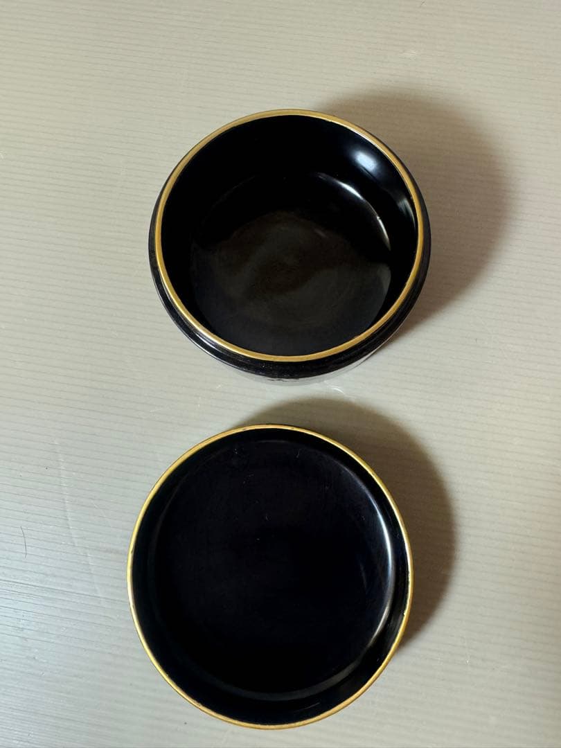 2766 漆器　金蒔絵　棗1客　皿4客