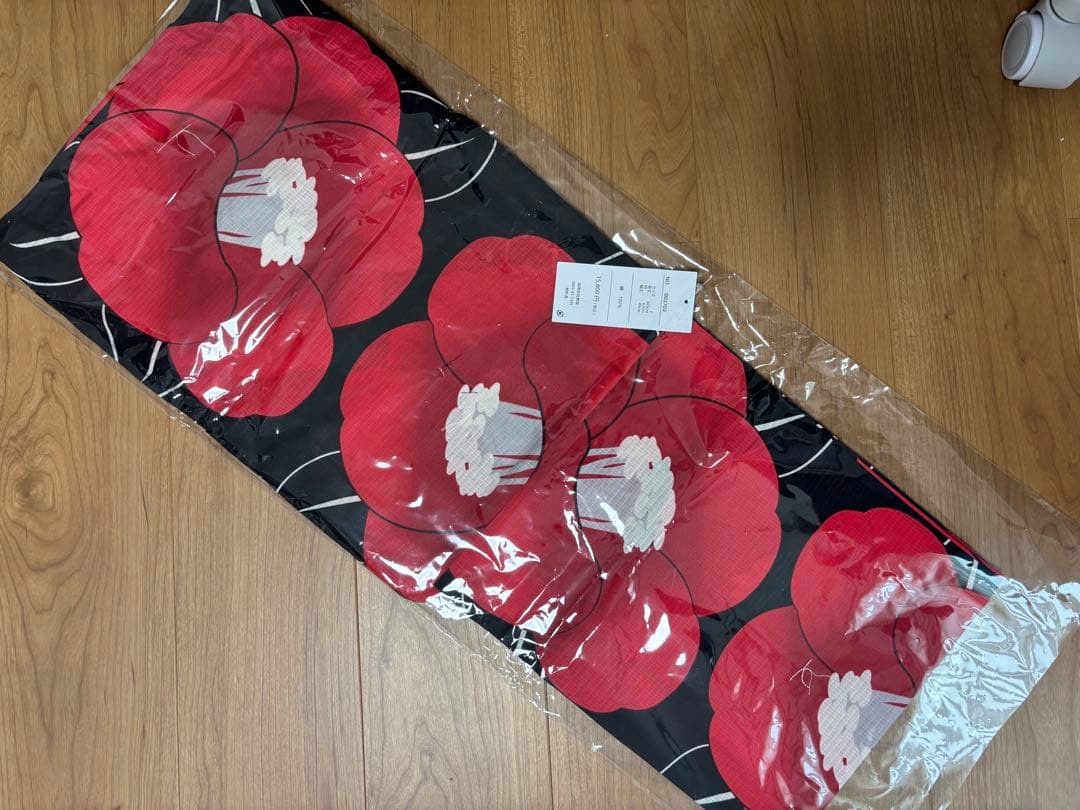 浴衣 2点セットモダン レディース フリーサイズ セット 古典 椿 赤 黒