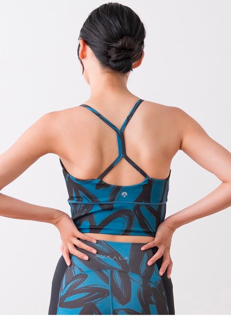 【SUKALA】ハートプリントセパレートタンクトップ(LL/ネイビーブルー)