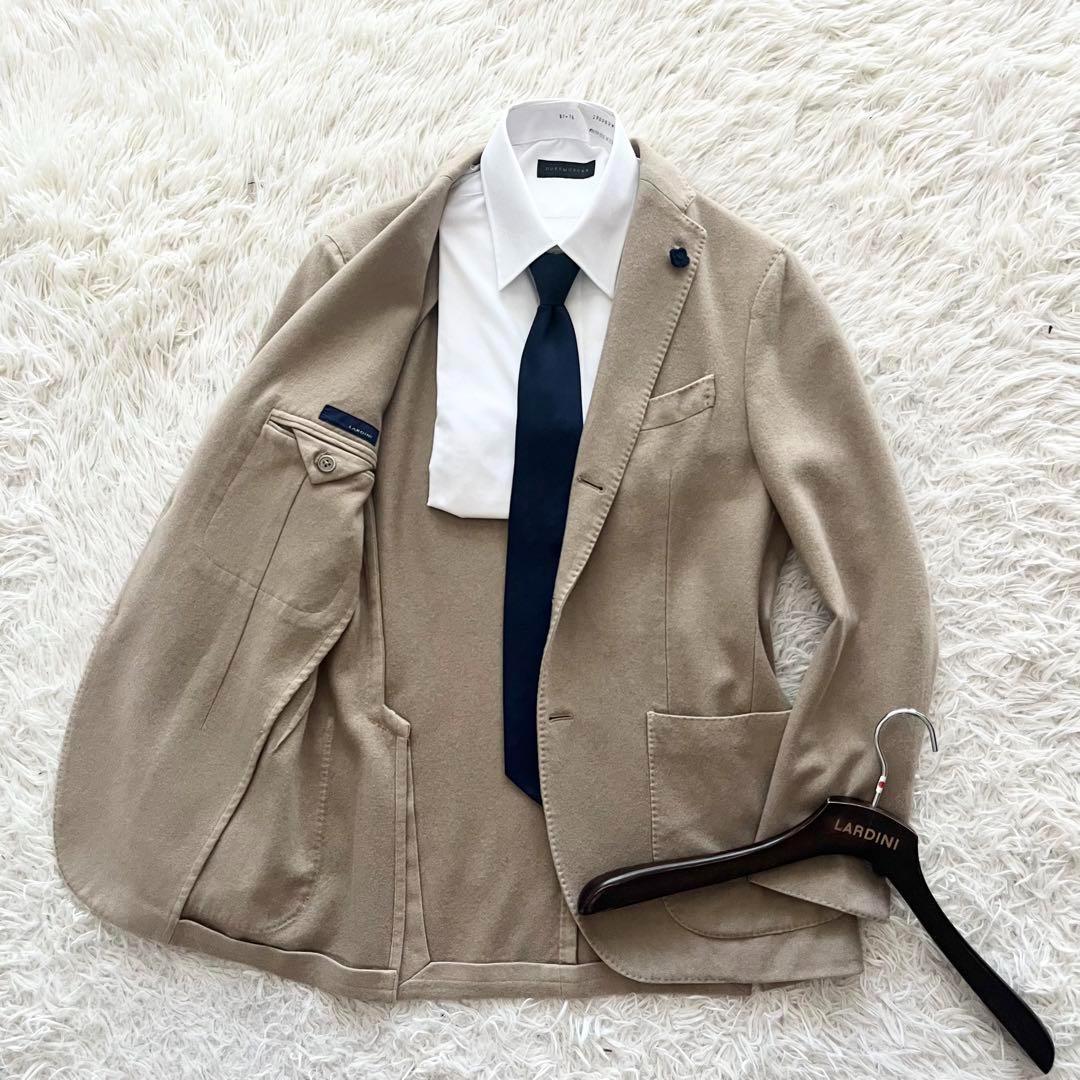 <美品> LARDINI カシミヤ100% ベージュ ジャケット サイズ46