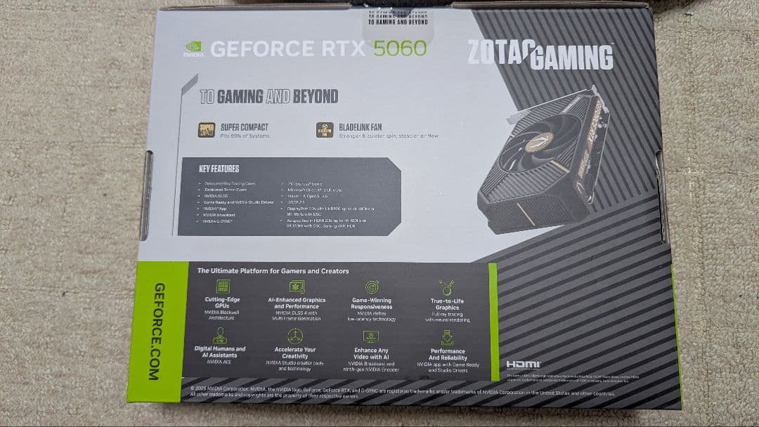グラフィックボード・グラボ・ビデオカード ZOTAC GEFORCE RTX 5060 8GB