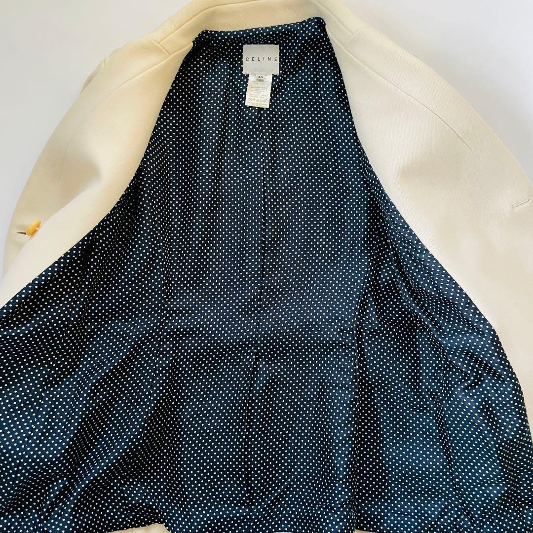 CELINE アイボリー ダブルブレストコート 38