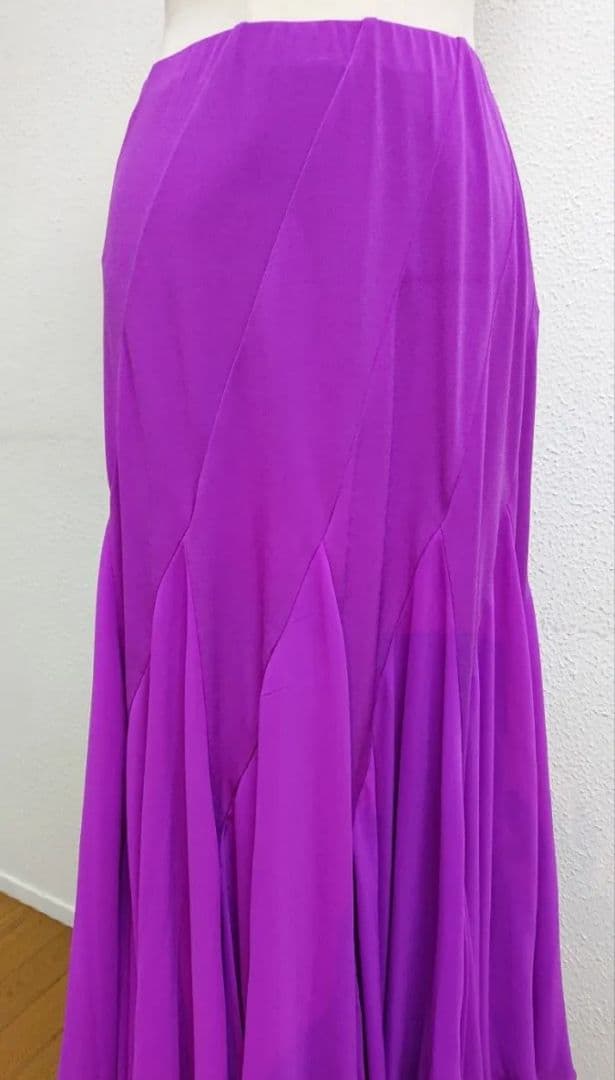 SALE☆チャコット　社交ダンス スカート L 紫 シフォン 定価45100円