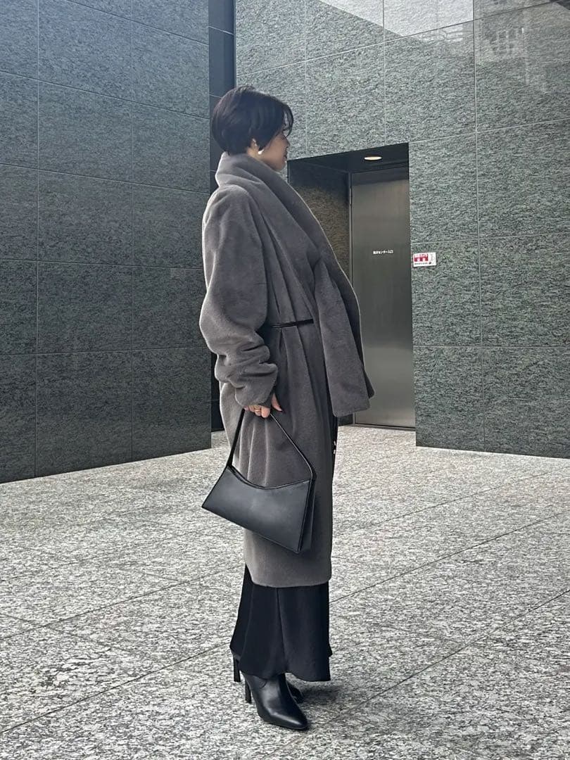 ECOPELファーショール　グレー