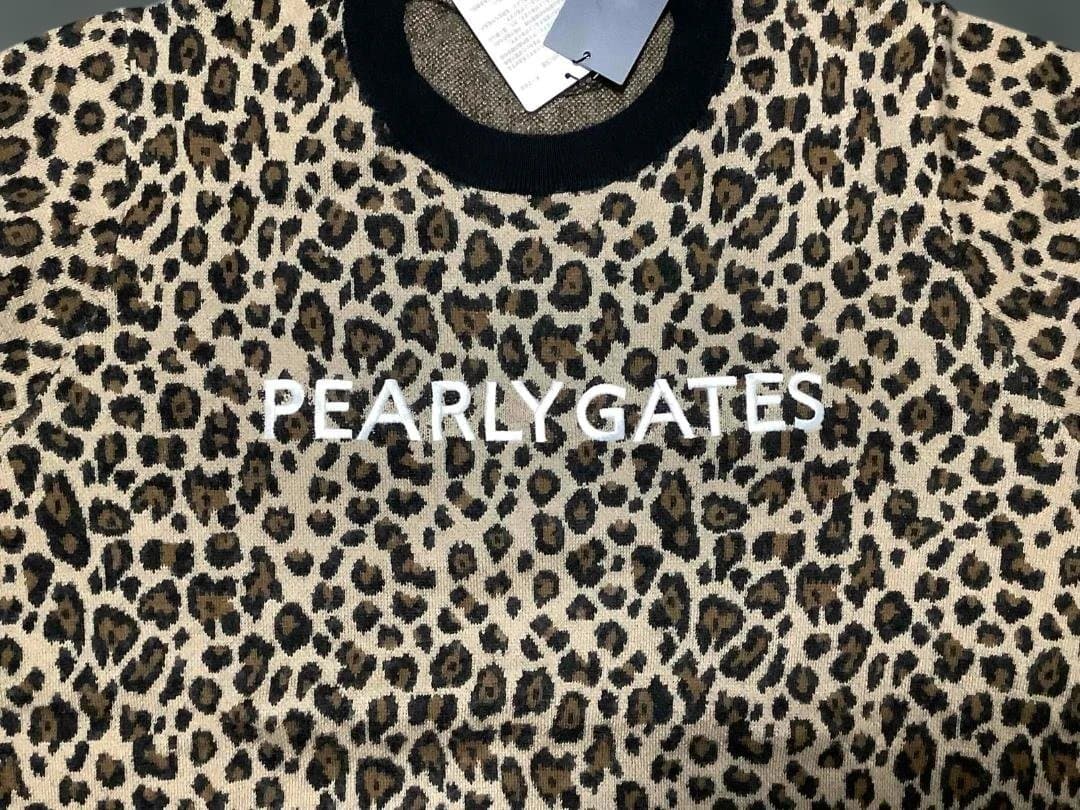 PEARLY GATES カシミヤ入りヒョウ柄 セーター L(5)