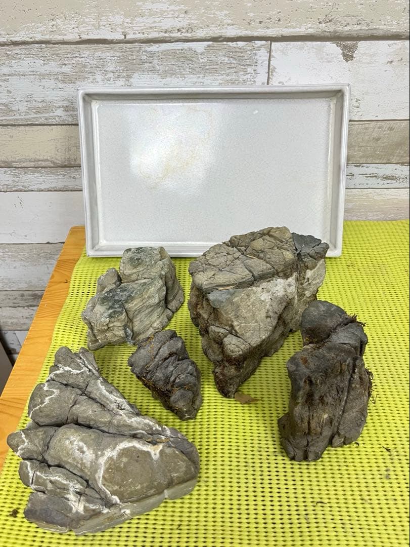 【5個セット】誉平(ポンピラ）石　自然石　水石　盆栽　鑑賞　台つき