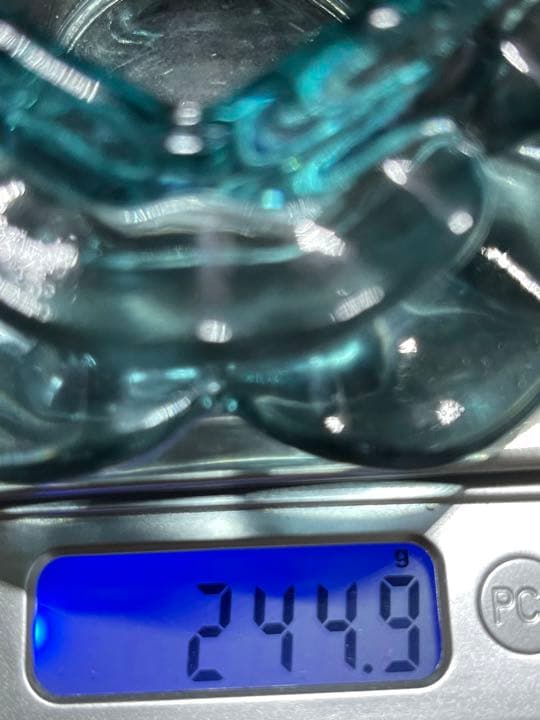 【571】ガラス製 蓮 ブルー