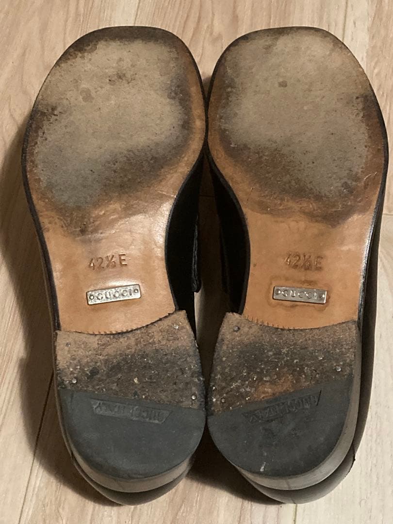 美品 GUCCI / ビットローファー 黒銀 42 1/2 E 27.5