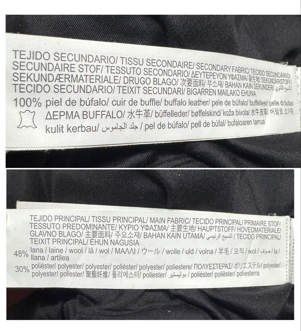 【本革】ZARA ヴァーシティジャケット バッファローレザー L-XL 希少美品