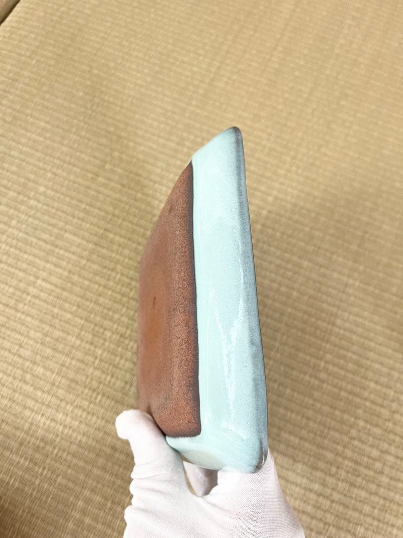 【未使用】小石原焼　人間国宝　福島善三　釣窯　角皿　「福」「寿」2枚セット