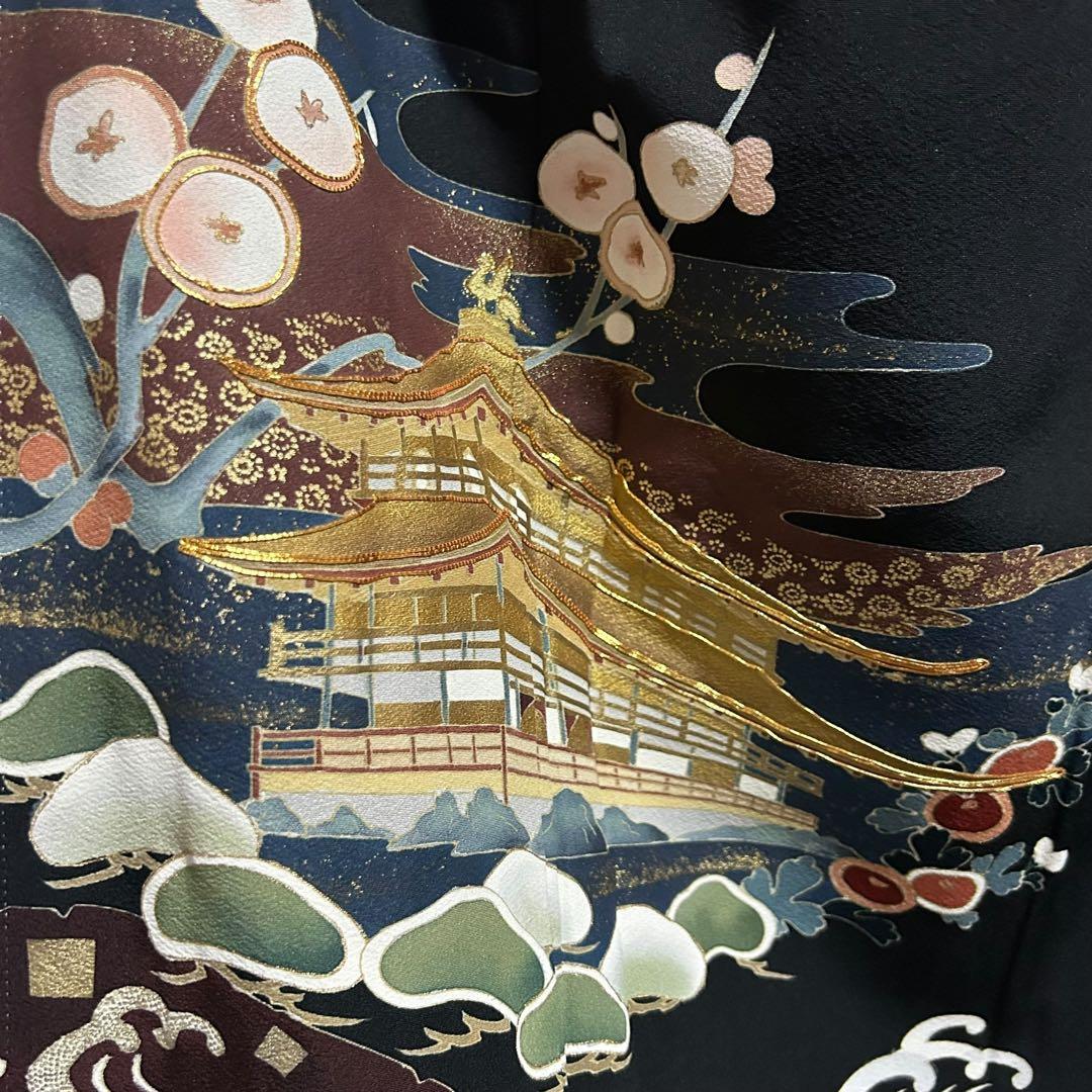 未使用近い　美品　袷　正絹　作家物　落款　五つ紋　黒留袖　フルセット