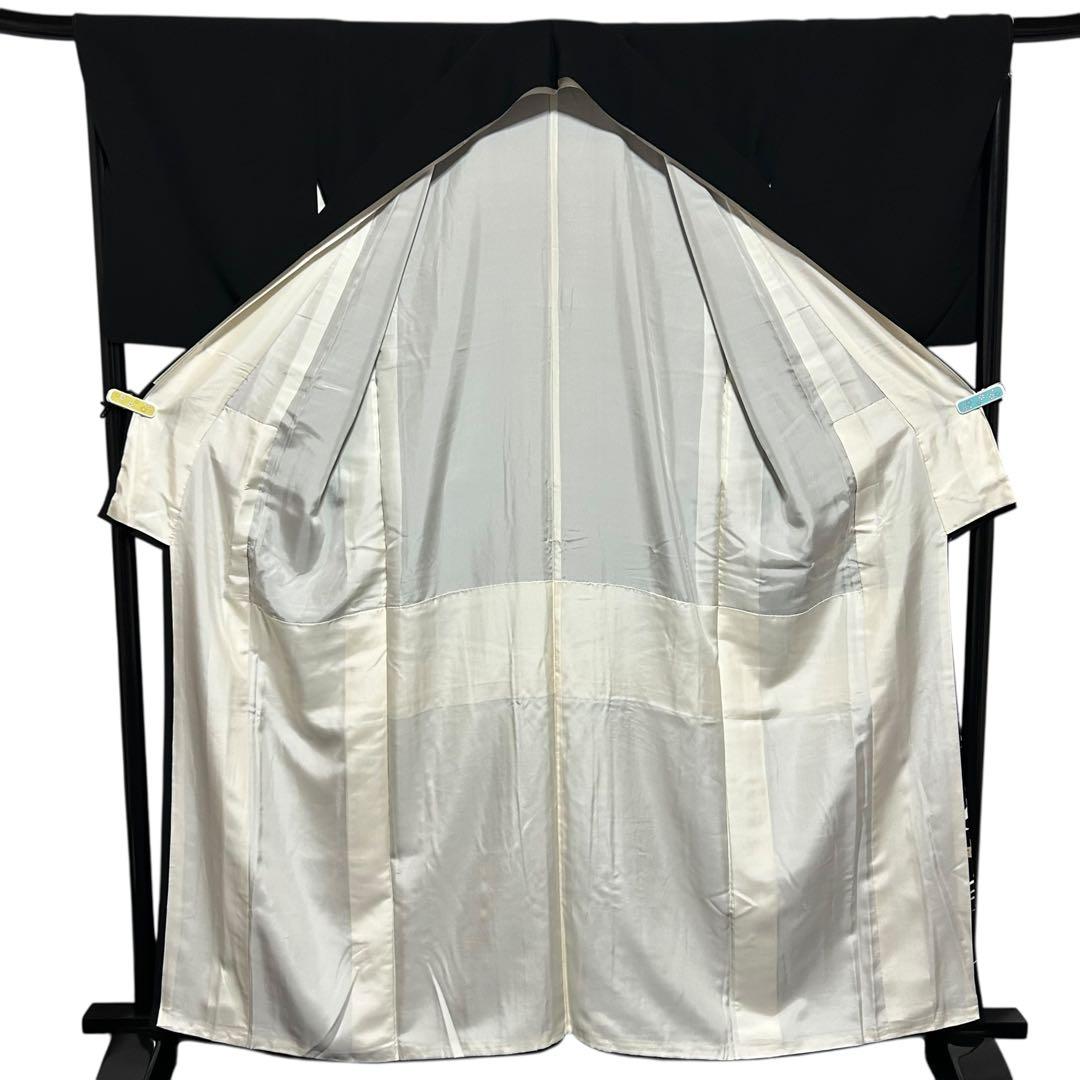 未使用近い　美品　袷　正絹　作家物　落款　五つ紋　黒留袖　フルセット