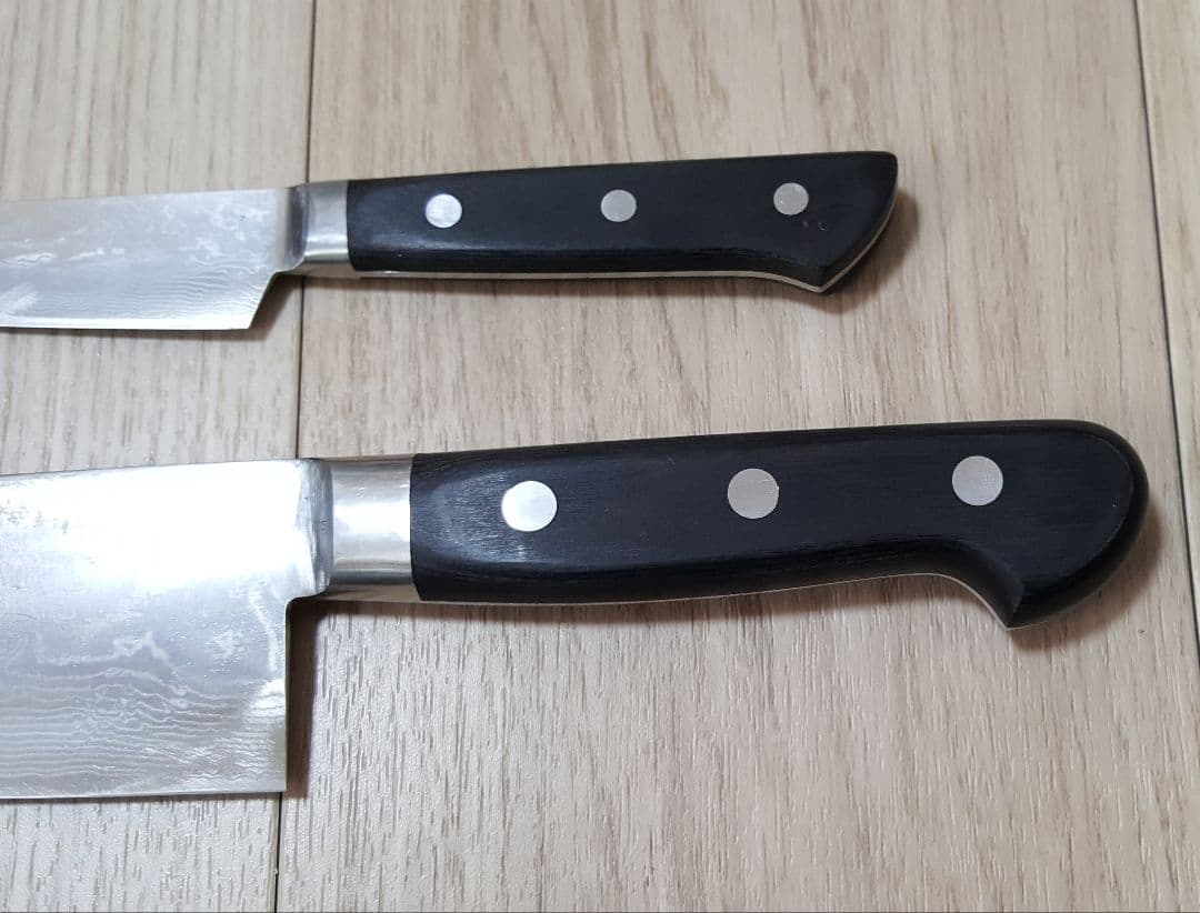 【業者研ぎ済み】合羽橋鍔屋 牛刀(27cm)&ペティナイフ セット ダマスカス