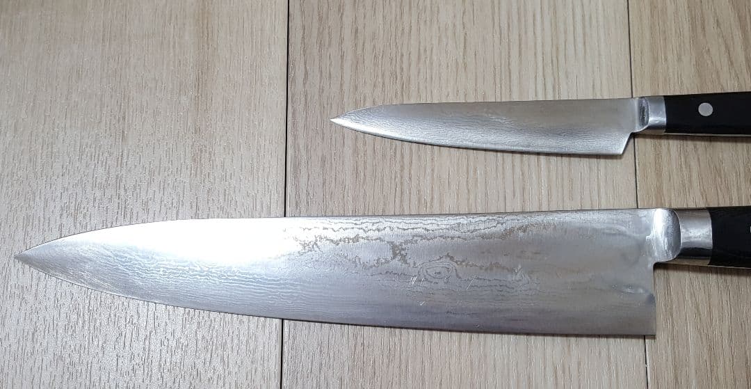 【業者研ぎ済み】合羽橋鍔屋 牛刀(27cm)&ペティナイフ セット ダマスカス