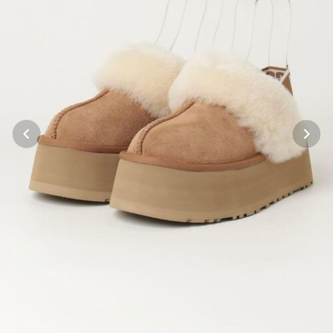 UGG ブラック プラットフォームサンダル24cmファンケットブーツ　アグ完売品