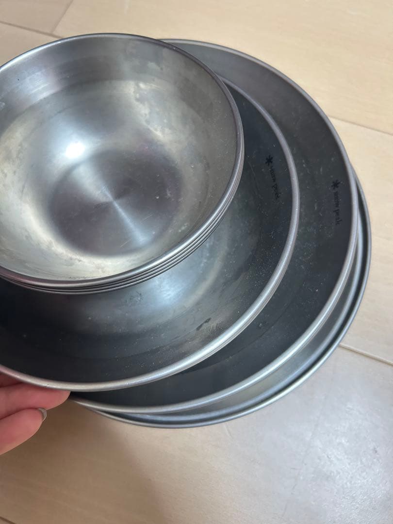 スノーピーク ステンレス皿セット 黒収納袋付き