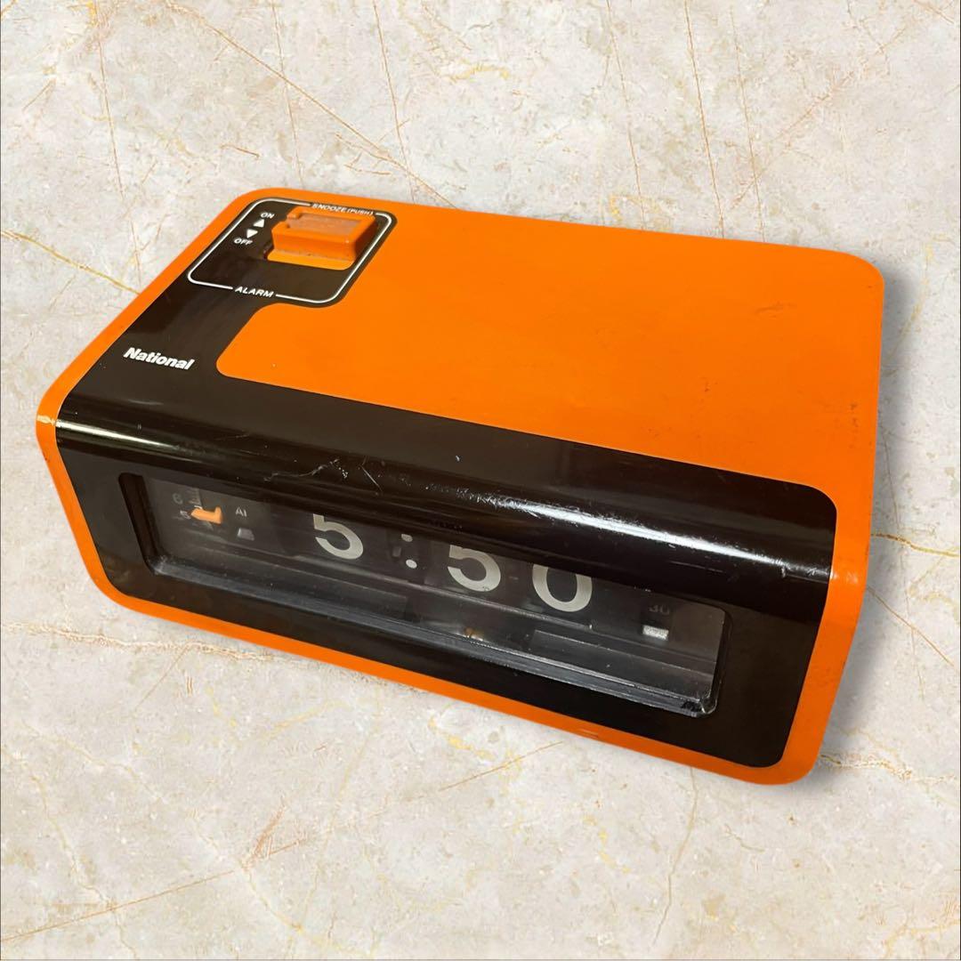 昭和レトロ　ナショナル交流目覚時計 ヤングスヤスヤ TG02 当時物 パタパタ