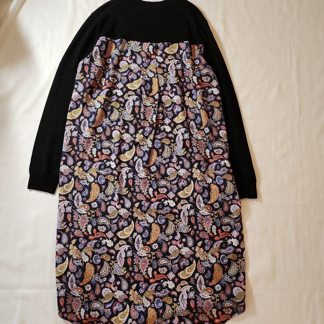 美品❤ポール・スミス ひざ丈ワンピース ✨ブラック×ペイズリー柄
