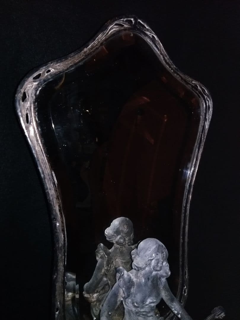 最高級 アンティーク アール・ヌーヴォー様式の鏡 ドレッサー アクセサリーケース