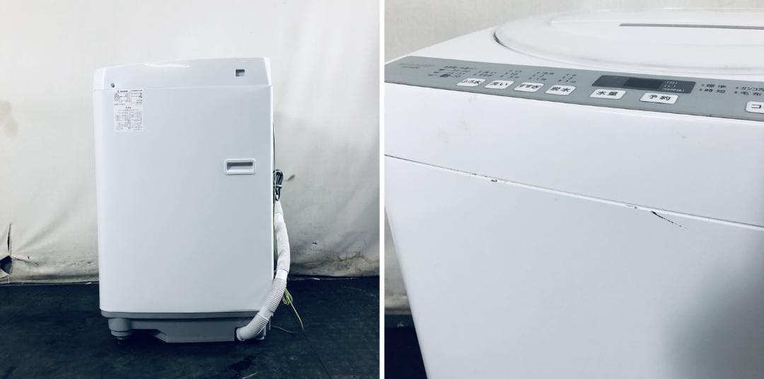 ★送料・設置無料★ 中古 大型洗濯機 シャープ (No.0446)
