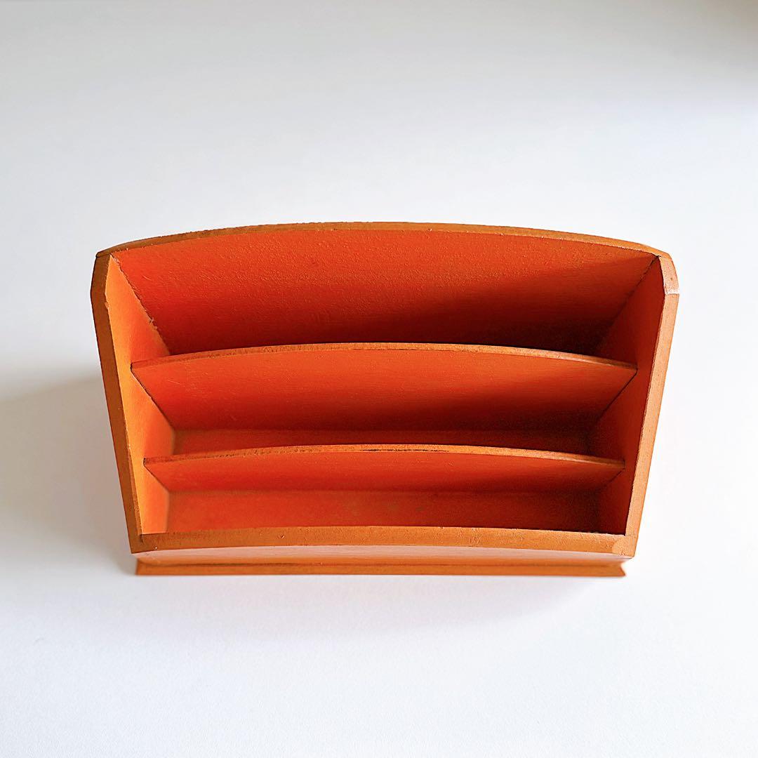 フランス ヴィンテージ 木製 レターラック レタースタンド