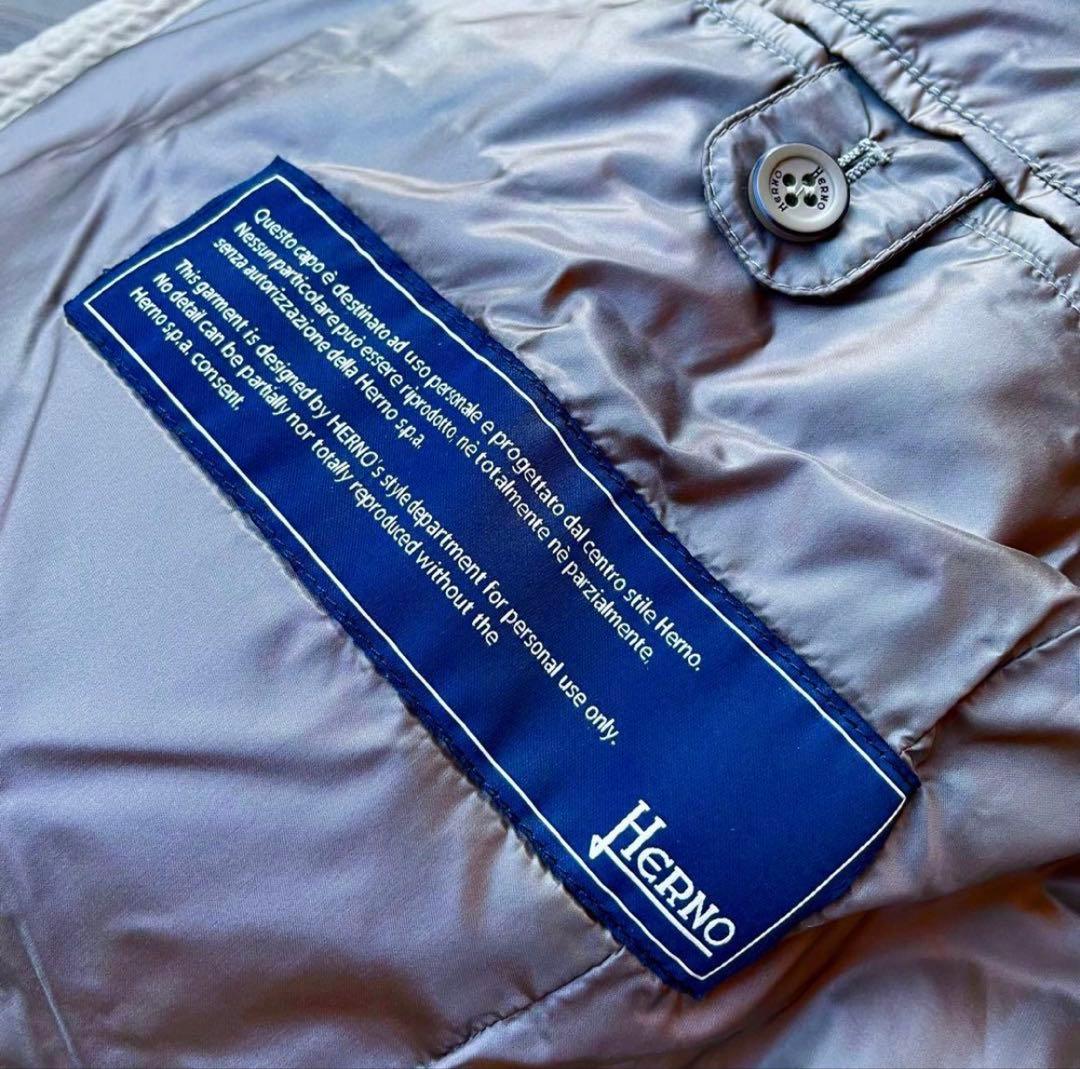 【美品】HERNO N-3Bダウンコート ミドル丈　ブラウンベージュ 44