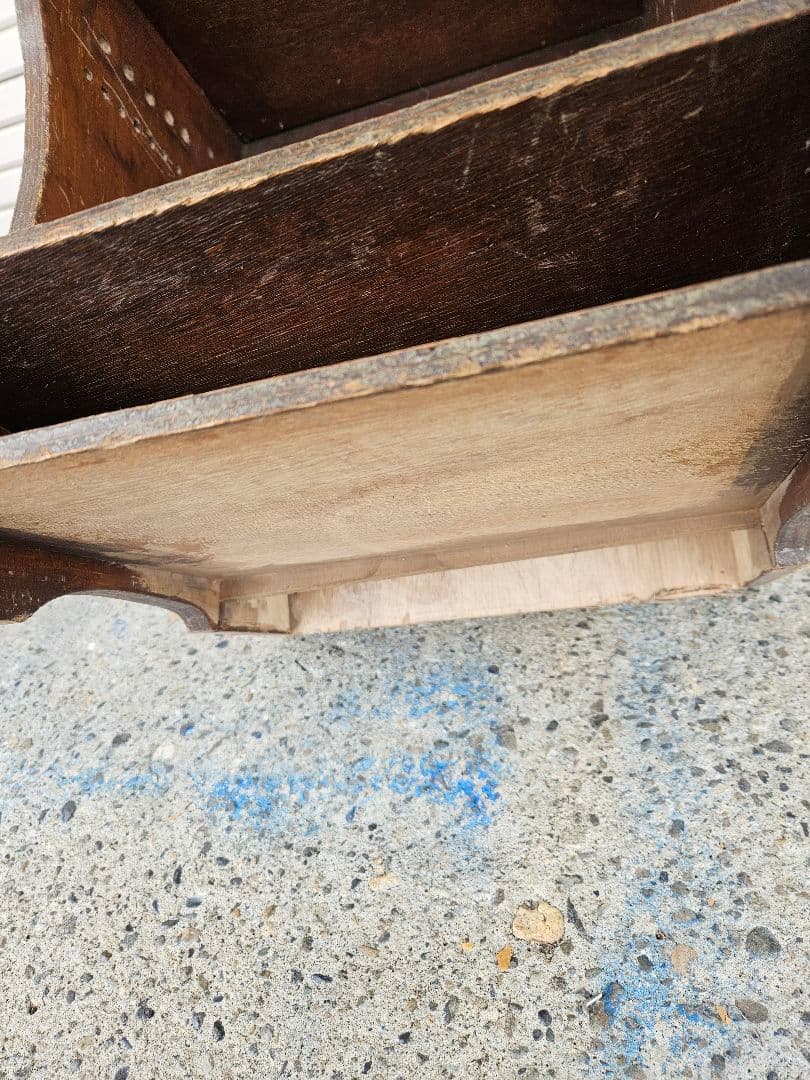 日本のアンティーク 古い飾り棚 木製 花台 サイドテーブル レターラック 本棚