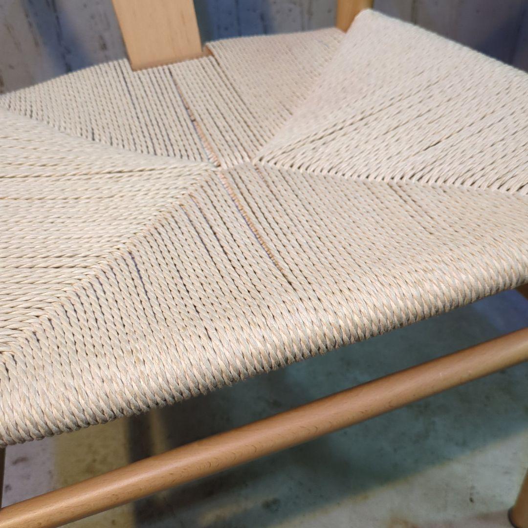 ペーパーコード 天然木アームチェア ダイニングチェア Yチェア風 曲木 ④