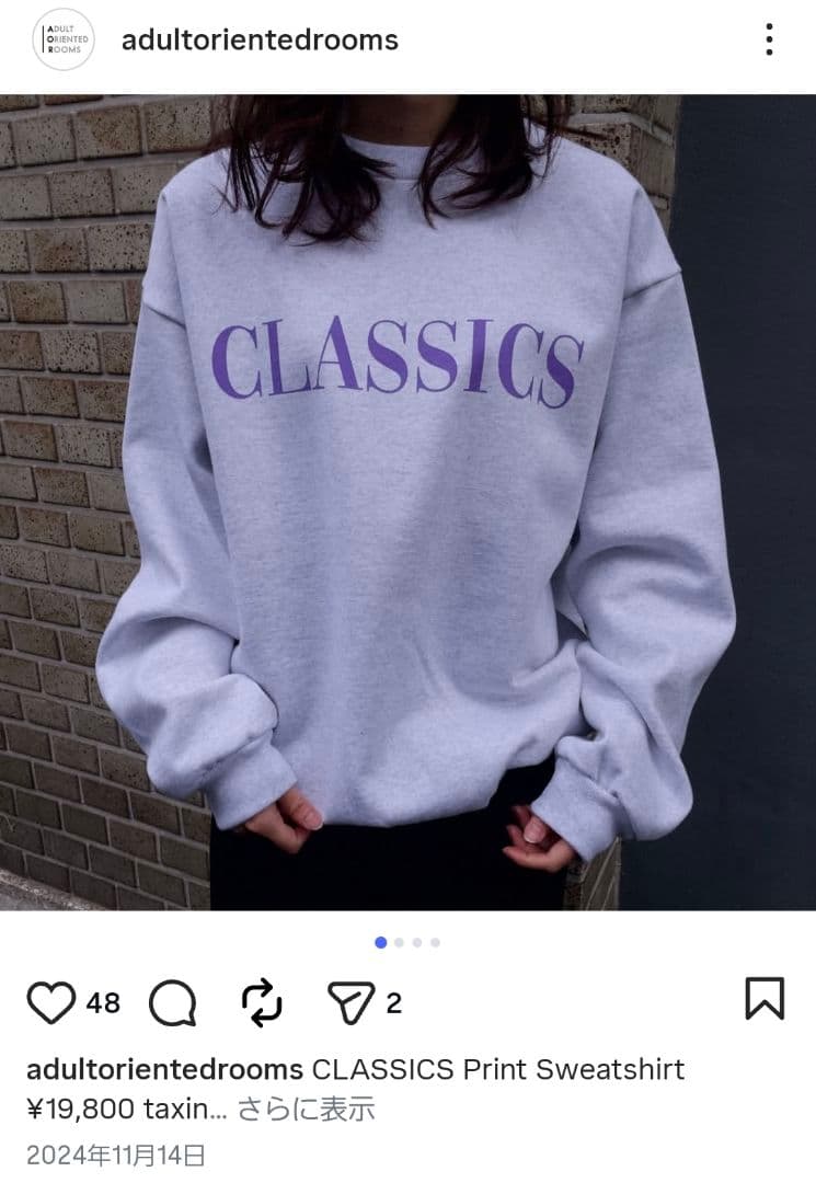 美品 ADULT ORIENTED ROBES CLASSICS スウェット M