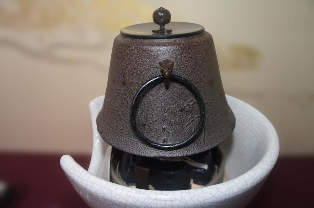 ☆ 創巧野々田 しろ薩摩風炉(紅鉢型)電熱器 国宝敬典富士釜他フルセット送料込み