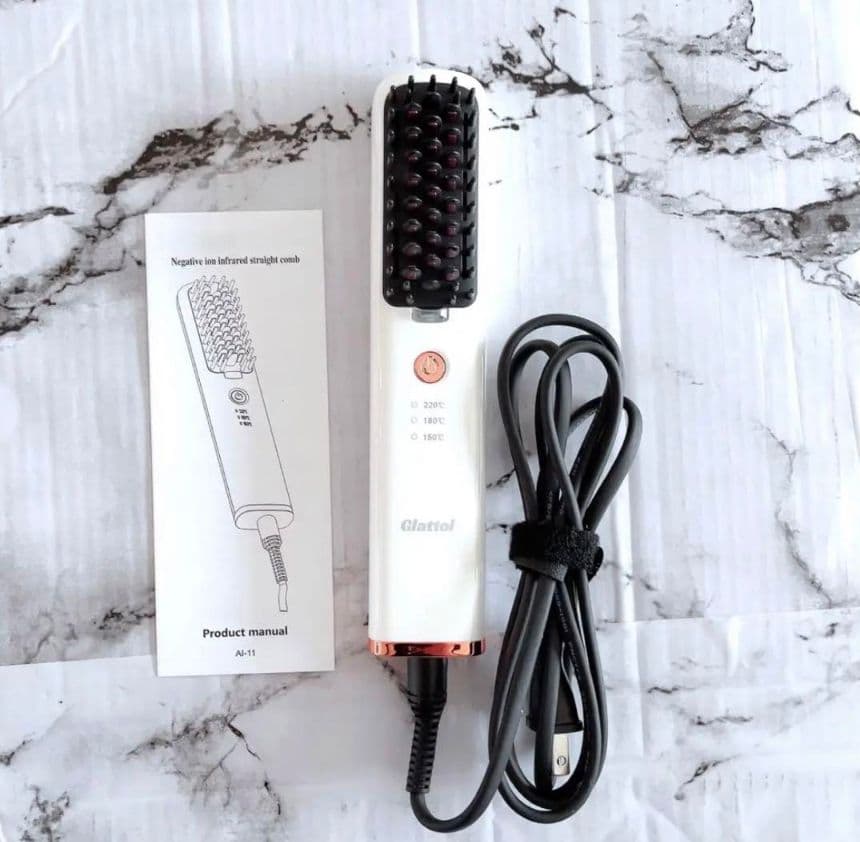 マイナスイオン ストレートブラシ ホワイト