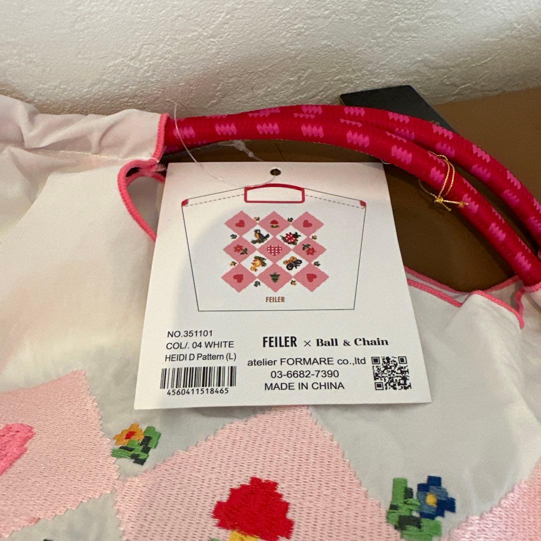 FELLER 刺繍エコバッグ ホワイトＬ