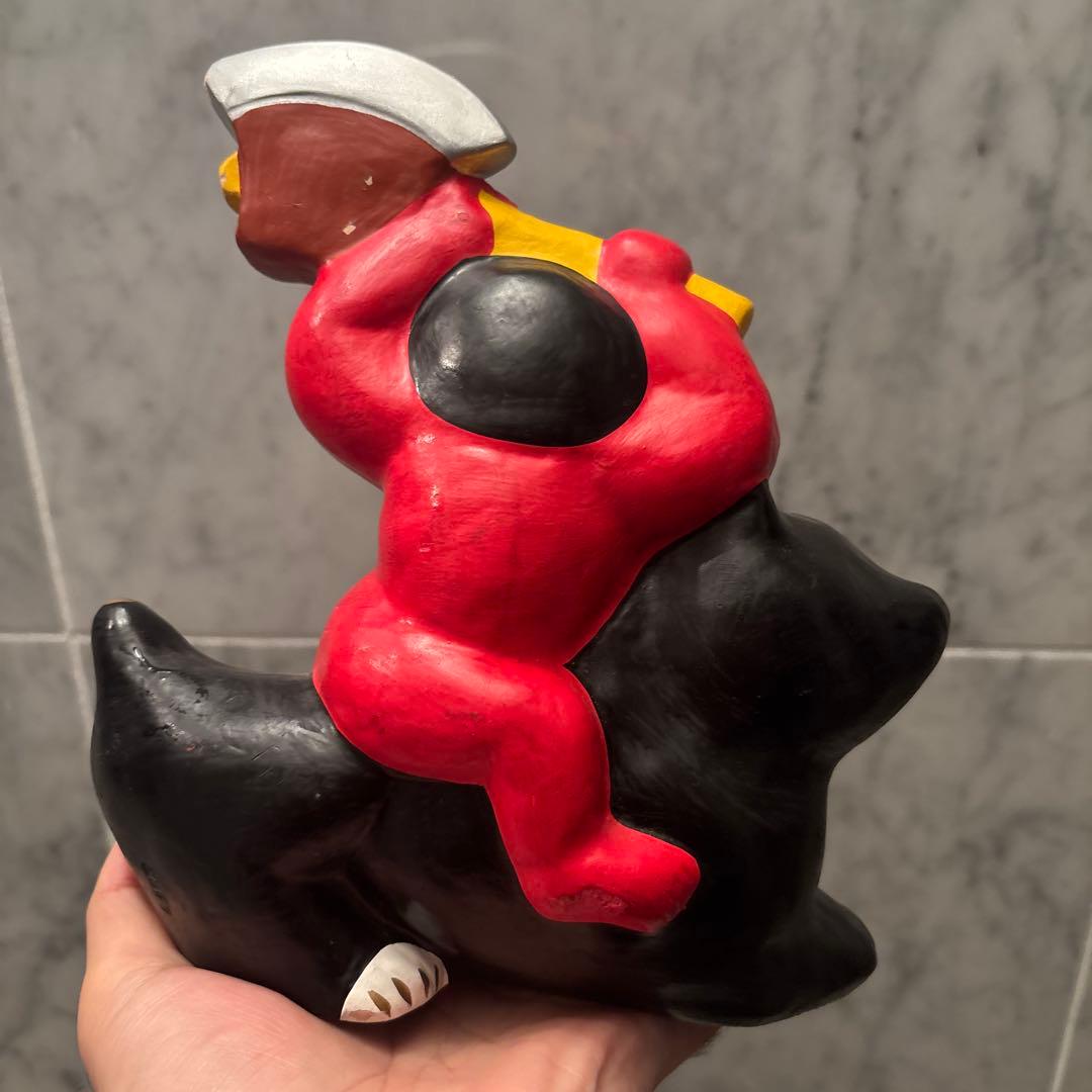 郷土玩具 秋田 民藝　中山土人形 美しい色彩と手仕事の「熊乗り金太郎」