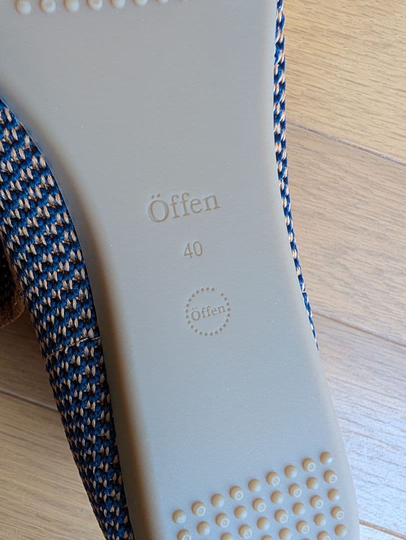 新品未使用 Offen フリル付きフラットシューズ ネイビー 40